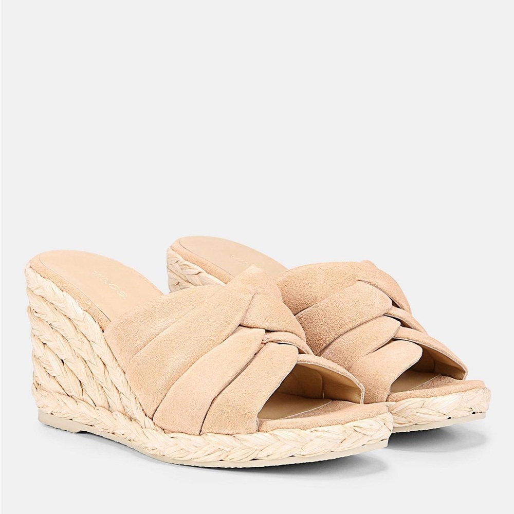 New! Vince Gillian Blonde Suede Wedges